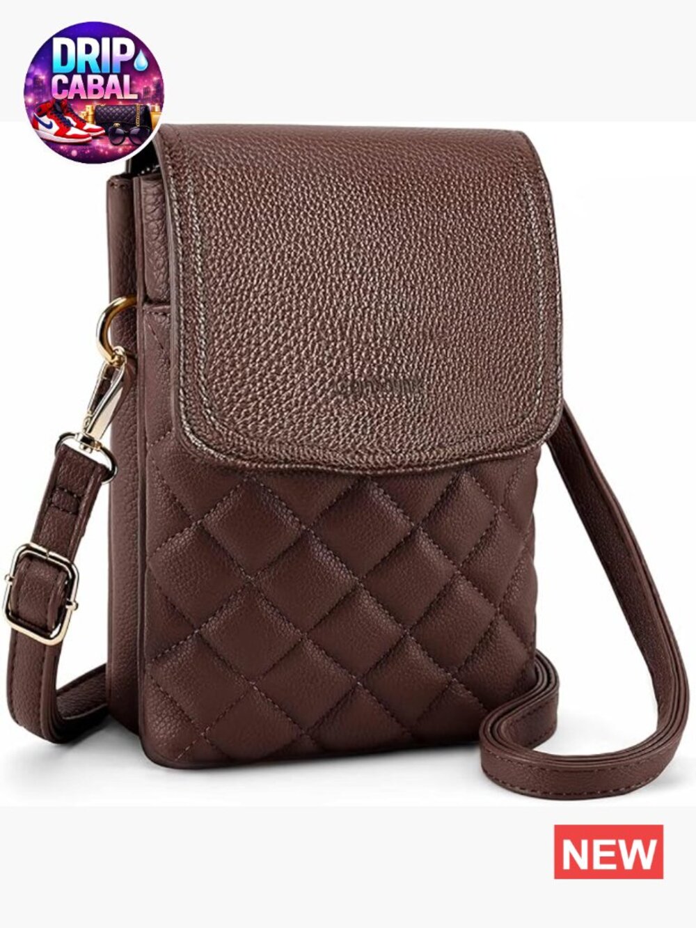 RFID Small Crossbody Purse for Women with Quilted Vegan Leather and Credit Card